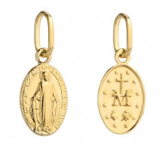 Złoty Medalik Cudowny z Matką Boską mały pr.585